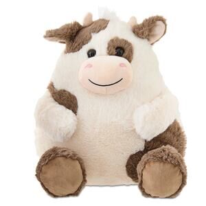 Way To Celebrate Large Cuddle Cow Plush 14” Cream Beige Valentine Stuffed Animal